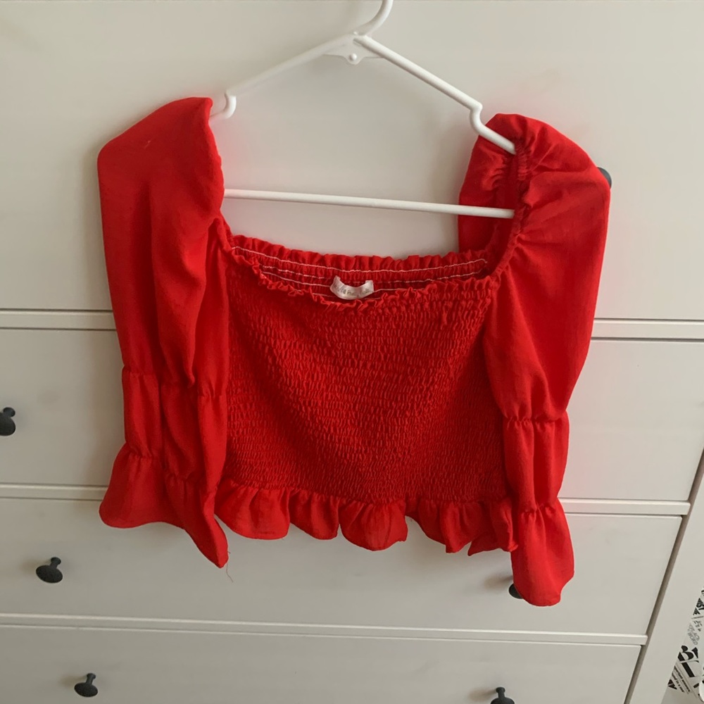 Red blouse